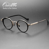 Haut De Gamme Marque De Luxe Ronde Femme Vasos De Métal Eye Wear Lunettes Dame Lunettes Lunettes Hommes Pur Titane Lunettes Cadres