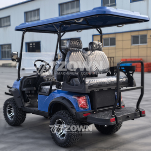 Voiturette de golf électrique bleu vif 4 places avec roues en alliage pour usage quotidien en station balnéaire ou sur propriété - Product Image 5