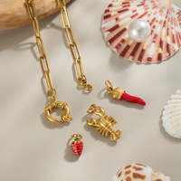 Européen Américain Tendance DIY Bijoux Accessoires Fraise Poivre Homard Bracelet pour Vacances Bord de Mer Mode Sexy Ne Se Décolore pas