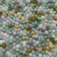 Vente en gros de perles rondes en jade vert jadeite birman du Myanmar de 7 mm, de couleur bleu eau, pour la fabrication de bijoux