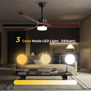 Ventilateur de plafond d'intérieur avec télécommande, moteur DC, 5 vitesses, 56 pouces, style nordique, avec lumière - Product Image 5