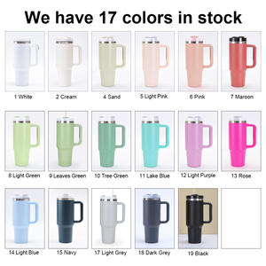 Gobelet isotherme personnalisé avec logo, 40 oz, en acier inoxydable, avec paille et poignée, pour voyage - Product Image 2