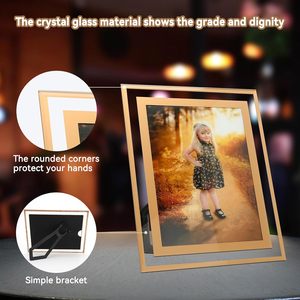 Crystal Glass Photo <b>Frame</b> - Wedding <b>Certificate</b> Display Stand (Multiple Sizes) - Product Image 4