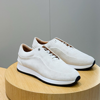 Authentiques baskets italiennes pour hommes en cuir pleine fleur, à lacets, semelle en caoutchouc, design imprimé, sangle élastique, chaussures de marche