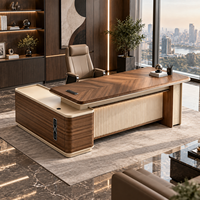 Bureau de direction en bois moderne de qualité supérieure en forme de L, table de bureau de luxe pour manager, PDG, bureau administratif, ensemble de mobilier de bureau