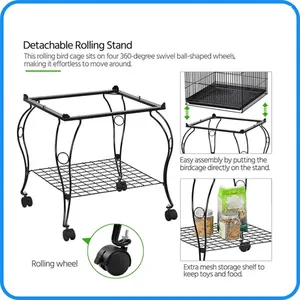 Offerta Speciale OEM/Petsloyal Gabbia per Uccelli Grande di Lusso Ecologica in Vetro e Plastica Nera/Bianca per Quattro Stagioni Produzione Cinese all'Ingrosso - Product Image 4