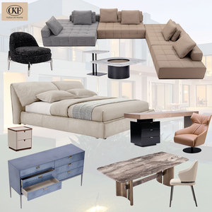 Canapé modulaire en forme de L avec revêtement en tissu |   Cadre en bois massif, mousse HD |   <span class=keywords><strong>Ottoman</strong></span> avec plateau à thé intégré, fabrication directe d'usine, taille personnalisée - Product Image 5