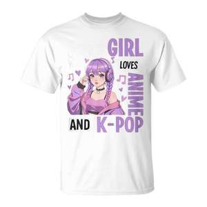Camiseta de una chica que ama el anime y el K-Pop - Product Image 1