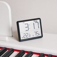 Jam Alarm Digital LCD Gaya Jepang Bertenaga Baterai Plastik Tipis Dapat Dipasang di Dinding Multi-Fungsi dengan Tampilan Suhu Model
