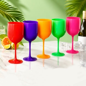 Gobelets en plastique PP incassables de 16 oz, verres à vin rouge sur <span class=keywords><strong>pied</strong></span>, verres à champagne pour mariages, bars et fêtes, pour boissons - Product Image 1