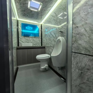 Remolque de Ducha Móvil Combinado con 1-6 Cabinas, Remolque de Baño con Ducha, Unidad de Baño Portátil para Parques y Campamentos - Product Image 4