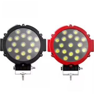 Accessoires de voiture 12V, 51W LED, 6000 lumens, rechargeable, projecteur de travail à faisceau large de 7 pouces pour camion, moto, SUV, VTT - Product Image 2