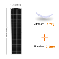 Panneau solaire flexible monocristallin personnalisé pour camping-car, marine, camping, randonnée, situations d'urgence