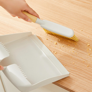 Bamboo Handle Mini Broom And Dustpan Set Small For Crevice Floor <b>Sofa</b> Tabletop Cleaning PP <b>Material</b> - Product Image 2