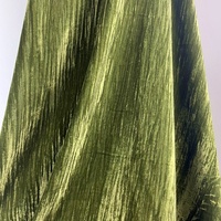 Kopierter Seidenvelours-Stoff für Kleider, Koreanischer Velours, Knittereffekt, Geknitterter Plissierter Velours-Stoff