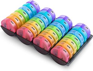 กล่องจัดยาแบบพกพาขนาดใหญ่ 56 ช่อง สีสันสดใส สำหรับจัดเก็บยาประจำเดือน ขายดี - Product Image 2
