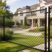 Clôture en treillis métallique galvanisé noir avec revêtement PVC, hauteur 0,9 m, rouleau de 30 m, maille losange 45 mm, facile à assembler pour l'avant-cour
