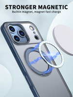 Coque de téléphone en TPU et PC avec béquille magnétique anti-chute renforcée pour 15 16 17 Pro Max, pliable, durable, anti-rayures, anti-poussière