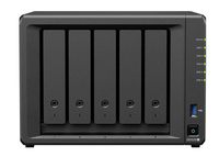 Serveur de stockage NAS efficace pour petit bureau, 5 baies, avec deux ports Ethernet 2,5 Gigabit inclus