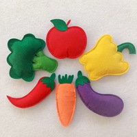 Hoogwaardige vilten fruit- en groente-DIY-knutselset voor kinderen, met fruit en groenten, decoratieve vilten speelgoedjes