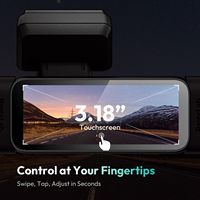 Caméra de tableau de bord Botslab à 4 caméras 360° avec écran tactile, enregistreur vidéo 4K+2K, vision nocturne True Starvis, contrôle par application, GPS, capteur G, enregistrement