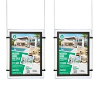 Cadre photo lumineux LED en acrylique A3 A4 de haute qualité pour affichage publicitaire de bien immobilier, poster suspendu pour fenêtre