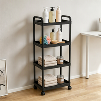 Étagère mobile multi-niveaux pour cuisine, salle de bain, chambre à coucher, salon, rangement portable sur roulettes