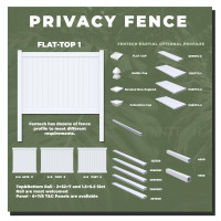 Clôture de jardin et de terrasse moderne en PVC blanc, motif treillis, 1,83 m x 2,44 m, écologique