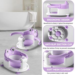 Chaise de <span class=keywords><strong>bain</strong></span> antidérapante pour bébés, siège de <span class=keywords><strong>bain</strong></span> pour tout-petits avec ventouses, coussin doux, siège de <span class=keywords><strong>bain</strong></span> pour bébés de 6 mois et plus - Product Image 3