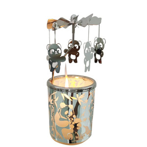 Tùy Chỉnh <span class=keywords><strong>Carousel</strong></span> Nến Thủy Tinh Trà Ánh Sáng Quay Người Giữ Nến Quay Nến Cho Lễ Hội Giáng Sinh Quà Tặng - Product Image 1