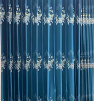 Rideau de fenêtre décoratif en tulle tissé de luxe, occultant, ignifuge, isolant, à motif floral jacquard, taille personnalisée, moderne