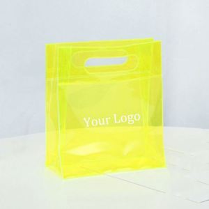 Waterproof Pvc <b>Plastic</b> Fabric Summer Clear Beach <b>Tote</b> Bag Holographic Shopping Custom Transparent Bags With Printed Logo - Product Image 4