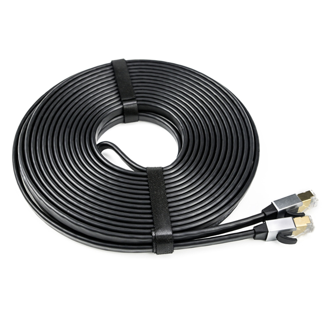 CAT7 Flat Ethernet Patch Cable, Metal Shielded RJ45 Connector High Speed Network LAN Cord