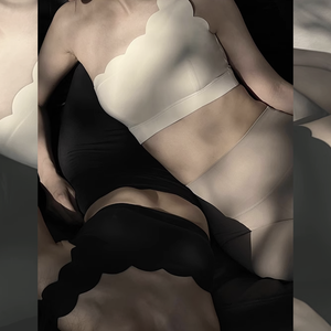 ไนลอนเซ็กซี่หนึ่งไหล่คลื่นตัดโยคะชุดชั้นในออกกําลังกายเลกกิ้งหอยนางรมชุด - Product Image 4