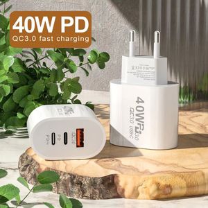 US EU <b>Plug</b> PD 40W Super Fast Charging USB <b>C</b> Wall Charger Power <b>Adapter</b> for Universal Mobile Phone - Product Image 2