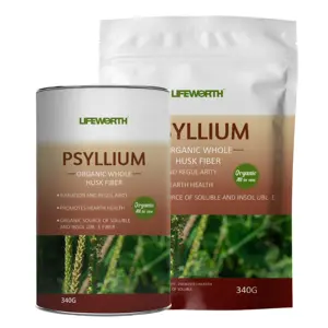 Lifeworth Private Label Pre Workout Psyllium Husk Powder Organic Powder Improve Gastrointestinal Peristalsis