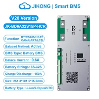 JK-BD6A32S15P Smart BMS 8S-32S 24V-120V 150A 0.6A Active Balance LiFePO4 Li-ion LTO Sistem Manajemen Baterai Tenaga Surya OEM 300A Peak