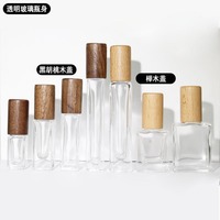 10ml 15ml plat carré clair givré luxe vide petit rouleau de parfum sur rouleau bouteille huile essentielle verre voyage conteneur