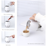 Tasse à agitation automatique personnalisée, gobelet portable en acier inoxydable, gobelet à eau réutilisable, mélange automatique, lait, café avec poignée avec couvercle