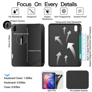 เคสคีย์บอร์ดไร้สายแบบมีไฟด้านล่างปรับได้หลายมุมเคสคีย์บอร์ดสำหรับ Redmi Pad 2 - Product Image 5