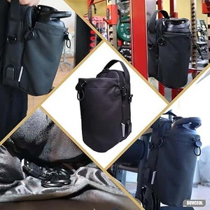 Unisex PU Waist <b>Bag</b> 25L String Closure Gym Fitness <b>Bag</b> Black - Product Image 3