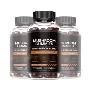 Privatel label mushroom Gummies - Mushroom Complex Brain Booster, Immune Support, Energy - Mushroom Supplement for Men & Women