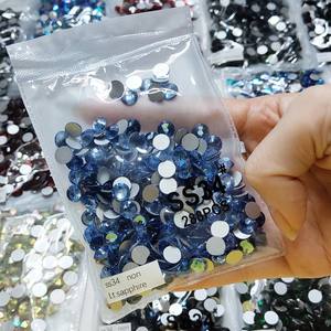 Tasche von 288Pcs SS34 Glänzende Glas Strass 288 teile/beutel flache Rückseite Nicht Hotfix Stein kristall für Kleidung - Product Image 5