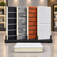 Panneaux extérieurs en pierre de culture PU pour bardage, directement de l'usine, pour chambre froide A/B, ignifuges, garantie 5 ans, 40 kg/m³, couleur personnalisée
