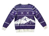 Pull de Noël moche en acrylique tricoté imprimé sur mesure, motif ours polaire gris, géométrique nordique, anti-boulochage, respirant