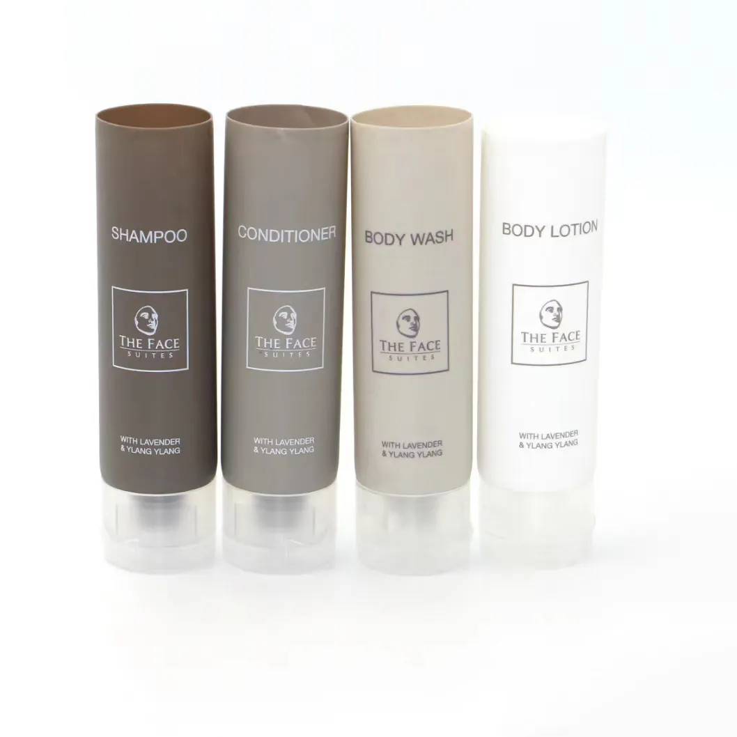 Free sample empty bb cream facial cleanser body wash hotel shampoo gray cosmetic squeeze tubes packaging