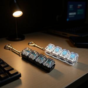 Teclado Cat Xiaoqi de 4 Teclas con Keycaps Transparentes de Plástico, Interruptor de Alivio de Presión, Licenciado, Marca Privada, Llavero para Teclado - Product Image 1