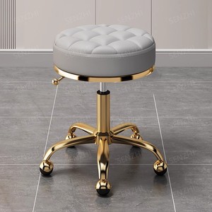 Tabouret hydraulique de Salon de beauté de base d'or avec la chaise de selle de dossier pour des meubles de <span class=keywords><strong>Spa</strong></span> de Salon de beauté - Product Image 4