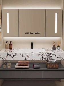 <span class=keywords><strong>Lavabo</strong></span> de Baño para Hotel, Estilo Losa de Piedra, Encimera de Acero Inoxidable, <span class=keywords><strong>Lavabo</strong></span> Empotrado sin Juntas, Doble Capa - Product Image 4