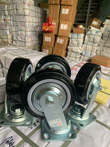 Heavy Duty <b>Black</b> Polyurethane Caster Wheel 4 5 6 8 Inch with Iron Core and Zinc Plated Swivel <b>Bracket</b> 1000kg Load - Product Image 5